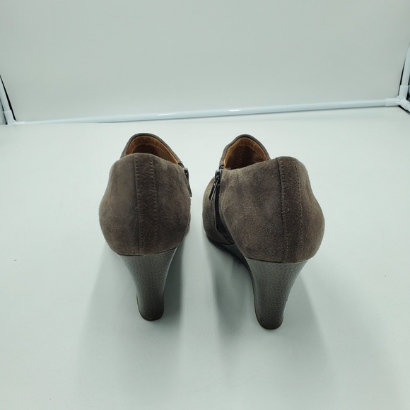 Clarks Collection Zip Up Ankle Wedges Booties 11M - Picture 5 of 7